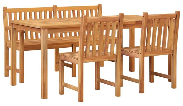 4dílný zahradní jídelní set masivní teakové dřevo 3157157