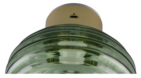 Zelené skleněné LED nástěnné svítidlo na USB ø 15,5 cm Earl – Reality