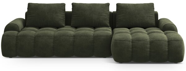 -25 % Dny MOMENTI– Cosmopolitan Design Zelená sametová rozkládací pohovka Linz 275 cm, pravá