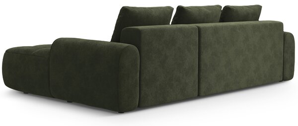 -25 % Dny MOMENTI– Cosmopolitan Design Zelená sametová rozkládací pohovka Linz 275 cm, pravá