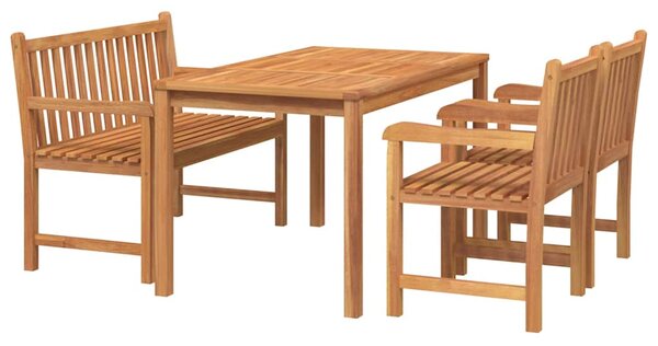 4dílný zahradní jídelní set masivní teakové dřevo 3157163