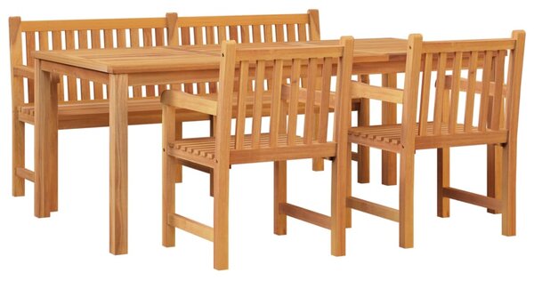 4dílný zahradní jídelní set masivní teakové dřevo 3157172