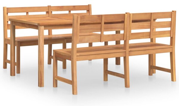 3dílný zahradní jídelní set masivní teakové dřevo 3157199
