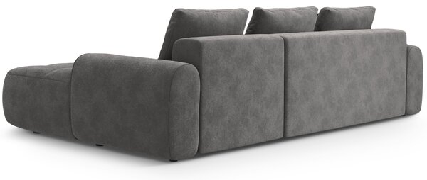 -25 % Dny MOMENTI– Cosmopolitan Design Šedá sametová rozkládací pohovka Linz 275 cm, pravá