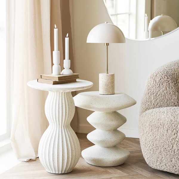 Nordic Living Bílý odkládací stolek Newton 36 cm