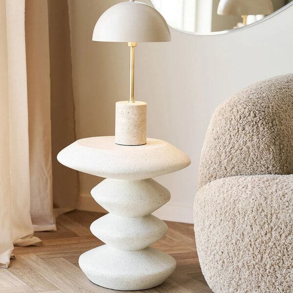 Nordic Living Bílý odkládací stolek Newton 36 cm