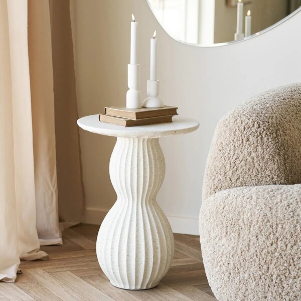 Nordic Living Bílý odkládací stolek Newton 40 cm