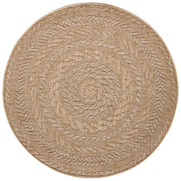 Hanse Home, Kusový koberec Forest 103998 Beige/Brown – na ven i na doma, 160x160 (průměr) kruh, béžová, chodba / předsíň