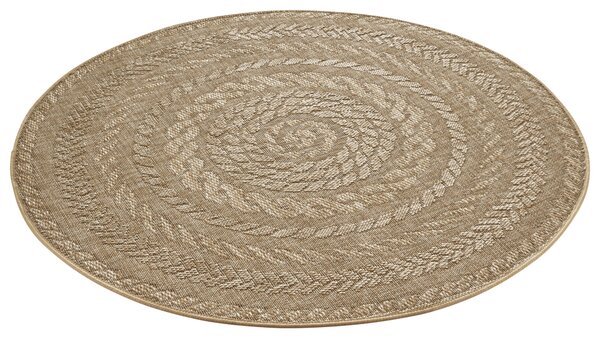 Hanse Home, Kusový koberec Forest 103998 Beige/Brown – na ven i na doma, 160x160 (průměr) kruh, béžová, chodba / předsíň