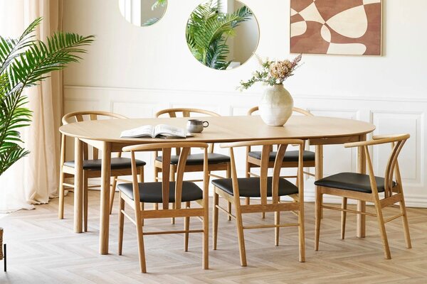 Nordic Living Dubový rozkládací jídelní stůl Bunderberg 120/220 x 120 cm