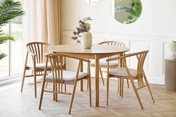 Nordic Living Dubový rozkládací jídelní stůl Bunderberg 120/220 x 120 cm