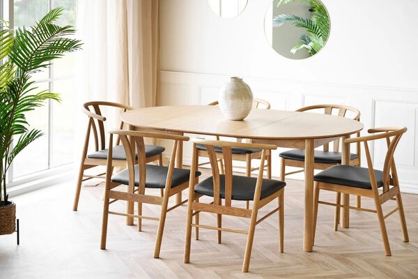 Nordic Living Dubový rozkládací jídelní stůl Bunderberg 120/220 x 120 cm