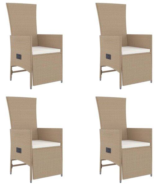 5dílný zahradní jídelní set s poduškami béžový polyratan 3157577