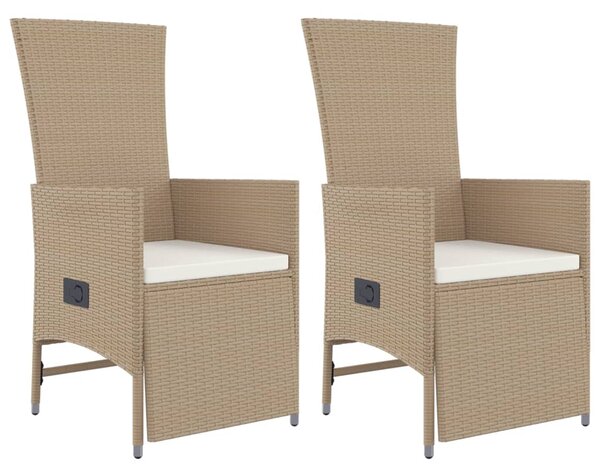 3dílný zahradní jídelní set s poduškami béžový polyratan 3157576