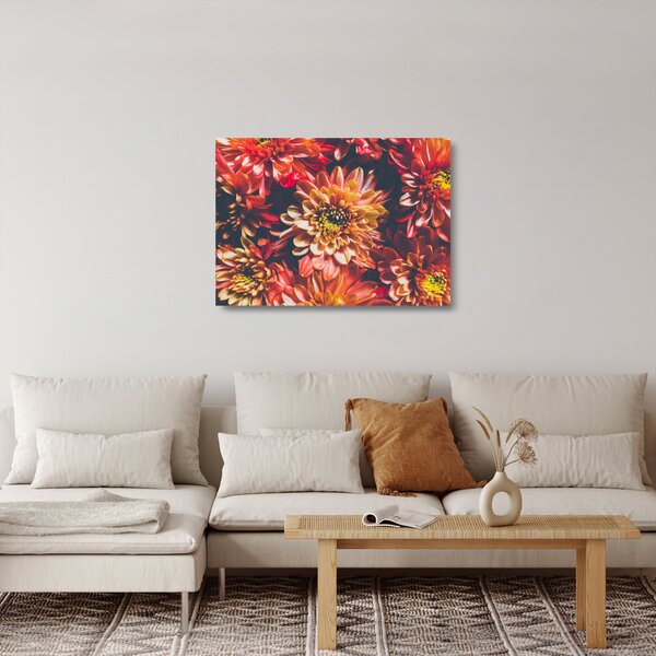 Skleněný obraz - Chryzantémy (70x50 cm)