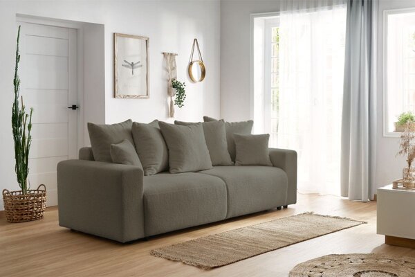 -25 % Dny MOMENTI– Bobochic Paris Hnědá bouclé rozkládací pohovka Envy 245 cm