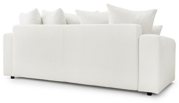 -25 % Dny MOMENTI– Bobochic Paris Bílá bouclé rozkládací pohovka Envy 245 cm
