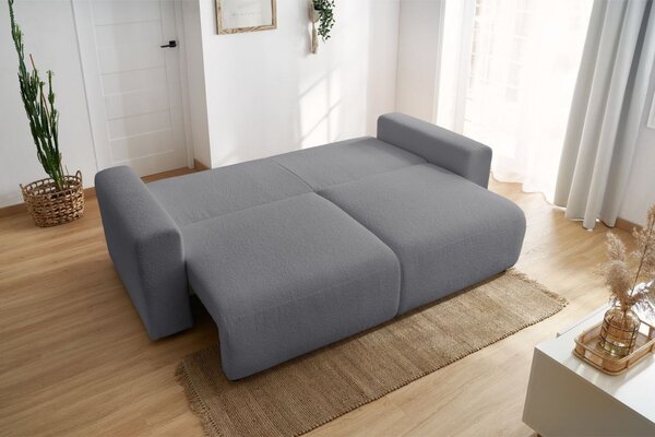 -25 % Dny MOMENTI– Bobochic Paris Tmavě šedá bouclé rozkládací pohovka Envy 245 cm
