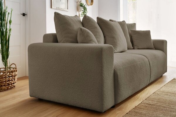 -25 % Dny MOMENTI– Bobochic Paris Hnědá bouclé rozkládací pohovka Envy 245 cm