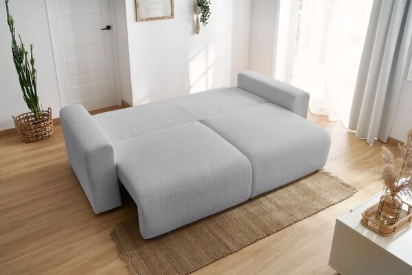 -25 % Dny MOMENTI– Bobochic Paris Světle šedá bouclé rozkládací pohovka Envy 245 cm
