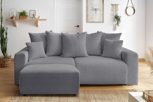 -25 % Dny MOMENTI– Bobochic Paris Tmavě šedá bouclé podnožka Envy 100 x 70 cm