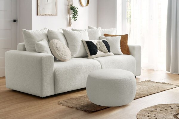 -25 % Dny MOMENTI– Bobochic Paris Bílá bouclé podnožka Envy 69 cm