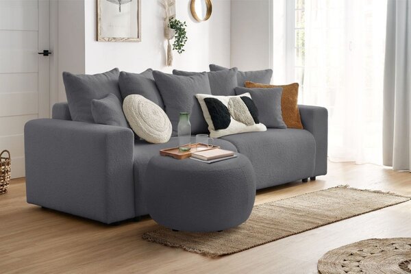 -25 % Dny MOMENTI– Bobochic Paris Tmavě šedá bouclé podnožka Envy 69 cm