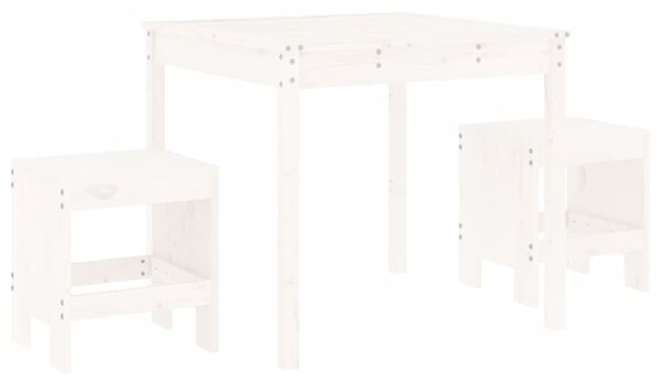 3dílný zahradní bistro set bílý masivní borové dřevo 3157704