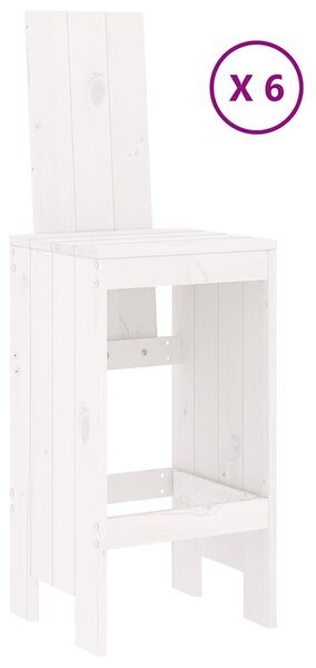 7dílný zahradní barový set bílý masivní borové dřevo 3157782