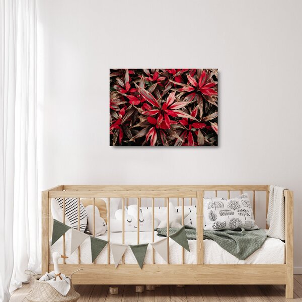 Skleněný obraz červených okvětních lístků (70x50 cm)