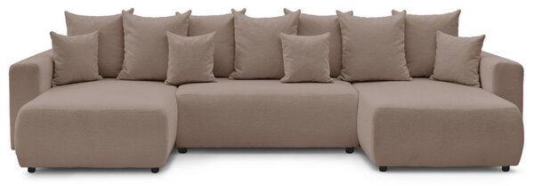 -25 % Dny MOMENTI– Bobochic Paris Hnědá bouclé rohová rozkládací pohovka Envy 386 cm