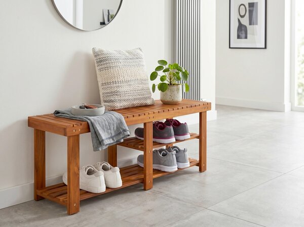 REGÁL NA BOTY, barvy akácie, akácie, Prestige Home - Regály na boty, Online Only