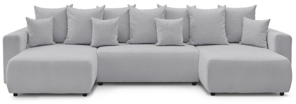 -25 % Dny MOMENTI– Bobochic Paris Světle šedá bouclé rohová rozkládací pohovka Envy 386 cm