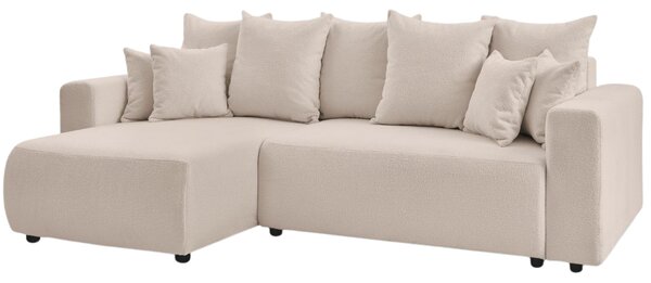 -25 % Dny MOMENTI– Bobochic Paris Béžová bouclé rohová rozkládací pohovka Envy 282 cm, levá/pravá