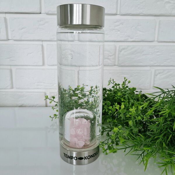 TEMPO-KONDELA CRYSTAL, skleněná láhev s růženínem, 500 ml