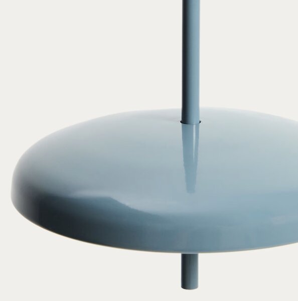 Kave Home Modré kovové nabíjecí závěsné LED světlo Porte Ø 16 cm