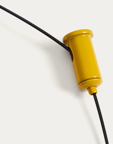 Kave Home Žluté kovové nabíjecí závěsné LED světlo Porte Ø 16 cm