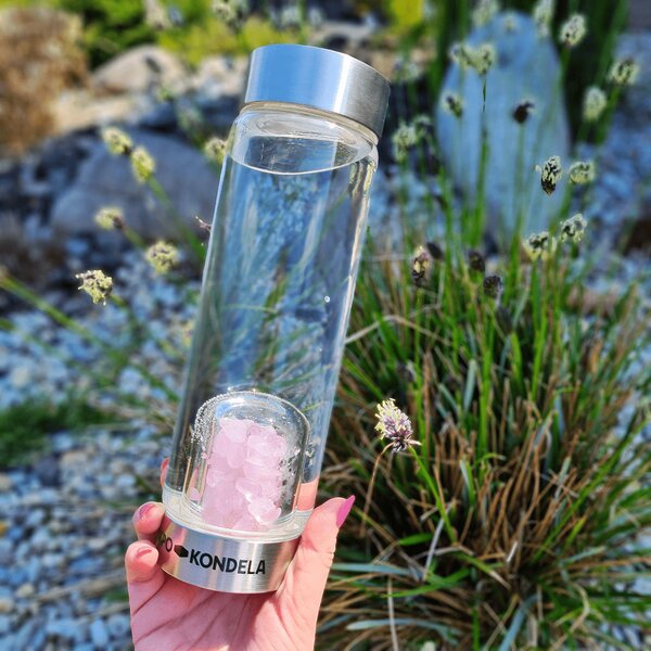 TEMPO-KONDELA CRYSTAL, skleněná láhev s růženínem, 500 ml