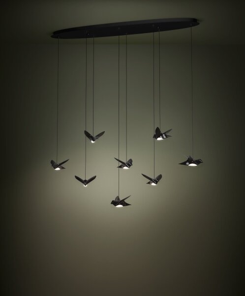 Eglo 390055 - LED Stmívatelný lustr na lanku PARATEBUENO 8xLED/4,2W/230V černá