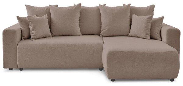 -25 % Dny MOMENTI– Bobochic Paris Hnědá bouclé rohová rozkládací pohovka Envy 282 cm, levá/pravá