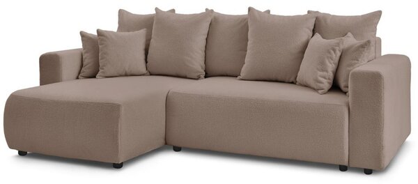 -25 % Dny MOMENTI– Bobochic Paris Hnědá bouclé rohová rozkládací pohovka Envy 282 cm, levá/pravá