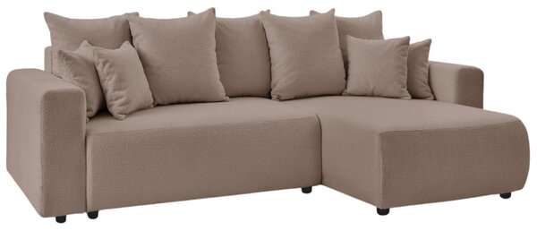 -25 % Dny MOMENTI– Bobochic Paris Hnědá bouclé rohová rozkládací pohovka Envy 282 cm, levá/pravá