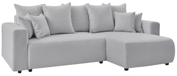 -25 % Dny MOMENTI– Bobochic Paris Světle šedá bouclé rohová rozkládací pohovka Envy 282 cm, levá/pravá