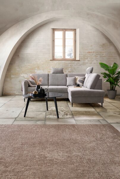 ROHOVÁ SEDAČKA, textil, šedá Hom`in - Sedací soupravy