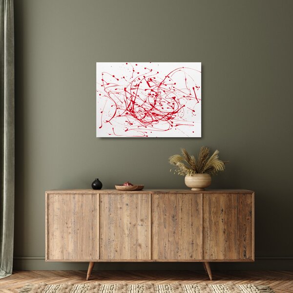Skleněný obraz technikou Drippingu (70x50 cm)