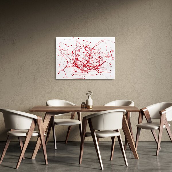 Skleněný obraz technikou Drippingu (70x50 cm)