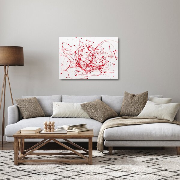 Skleněný obraz technikou Drippingu (70x50 cm)