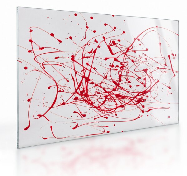 Skleněný obraz technikou Drippingu (70x50 cm)