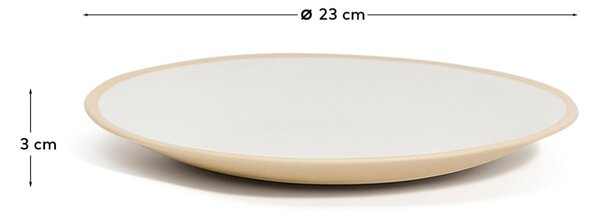 Kave Home Béžový keramický dezertní talíř Azir 23 cm
