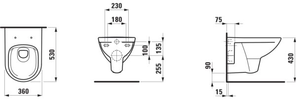 LAUFEN H8209600000001 - Závěsné WC PRO keramika/bílá